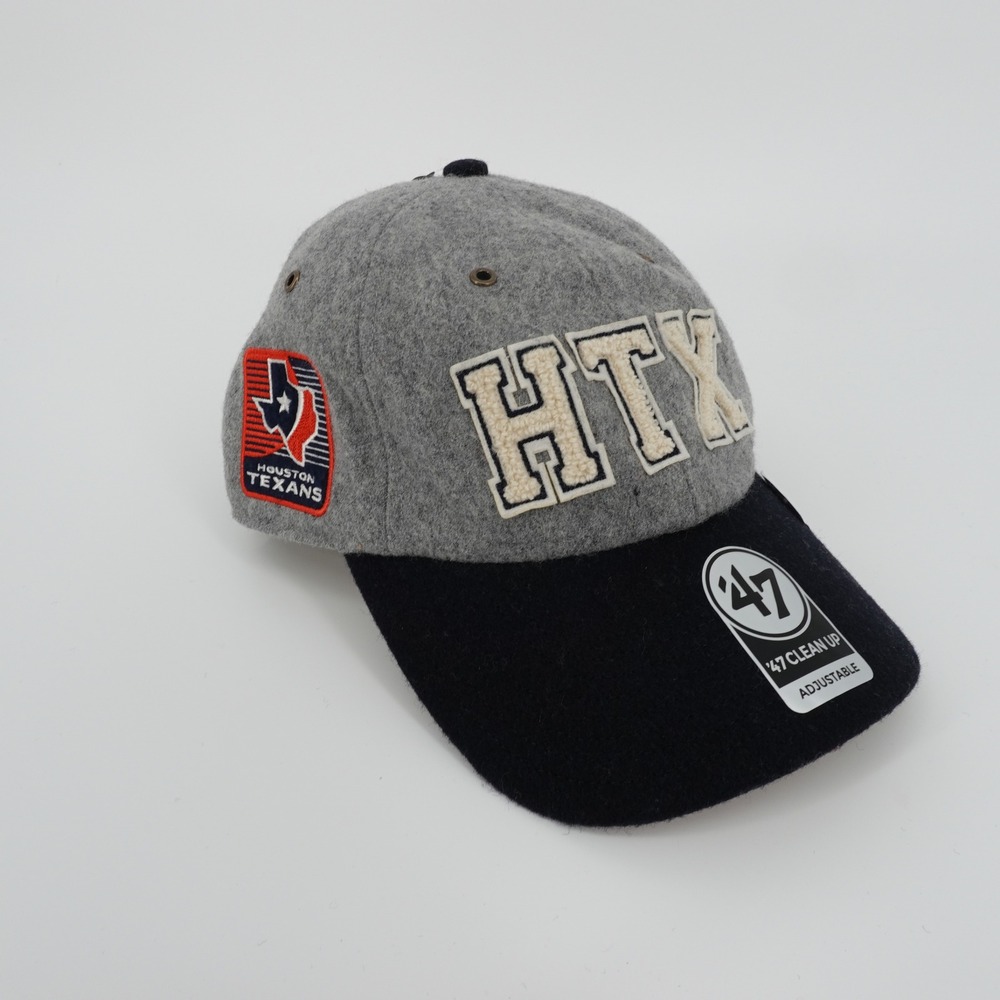 Houston Texans 47 Stoney Clover Lane HTX Wool Blend Clean Up Hat Grey Navy OSFA